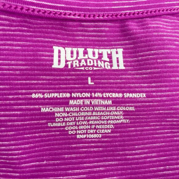 Duluth Trading Co NoGA Purple Dress Space Dye Active Short Sleeve Pocket Size L - Picture 6 of 6